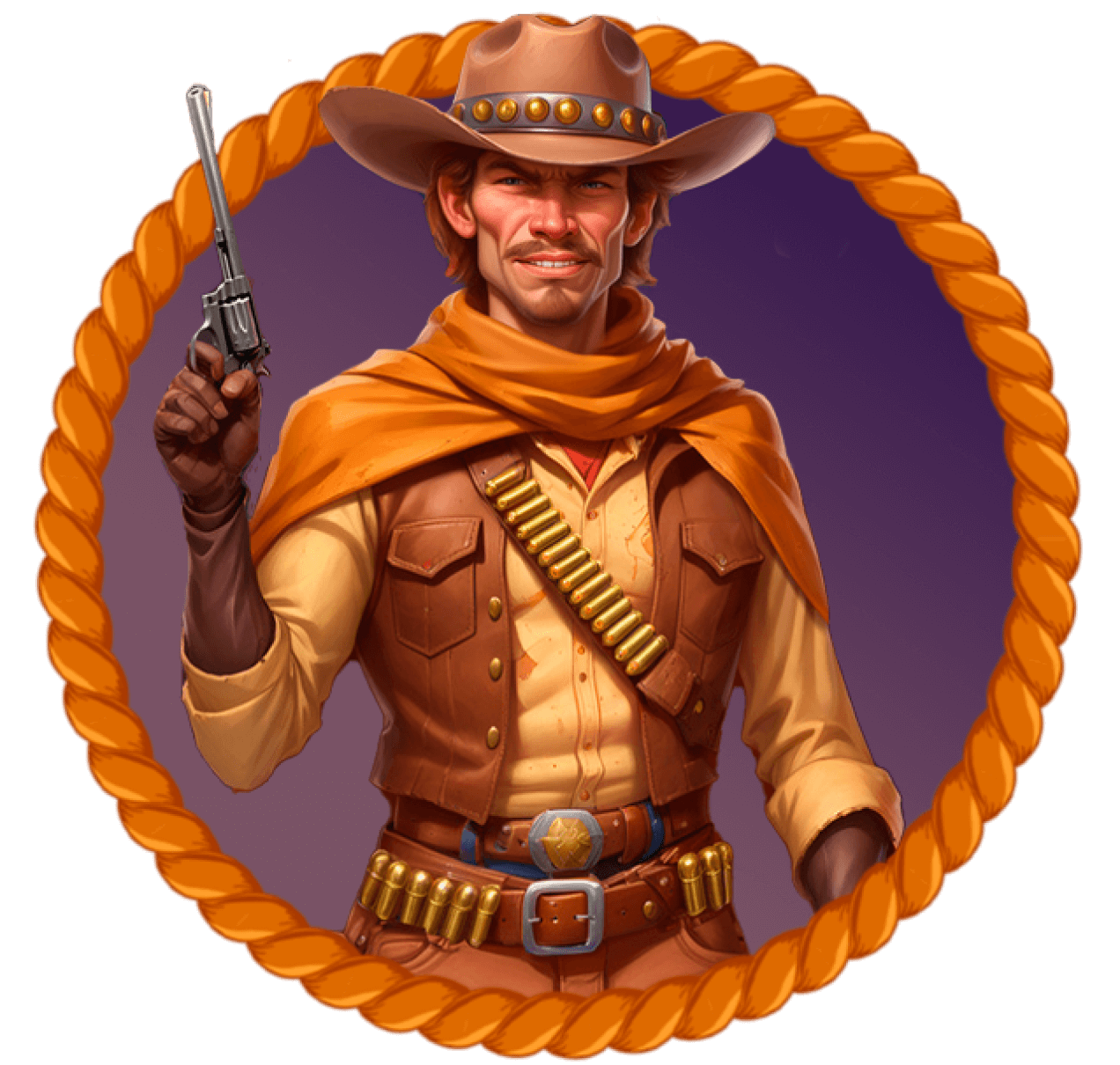 Cowboy with gold coins